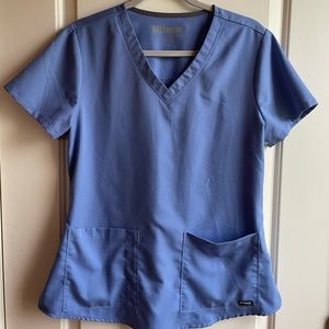 Grey's Anatomy Ciel Blue V-neck Scrub Top